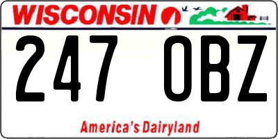 WI license plate 247OBZ