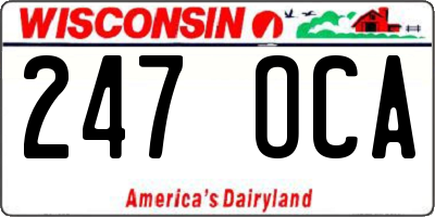 WI license plate 247OCA