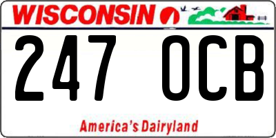 WI license plate 247OCB