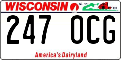 WI license plate 247OCG
