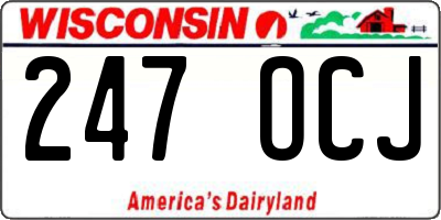 WI license plate 247OCJ