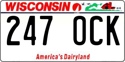 WI license plate 247OCK