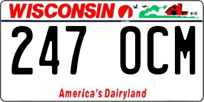 WI license plate 247OCM