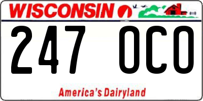WI license plate 247OCO