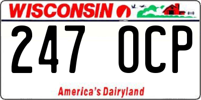 WI license plate 247OCP