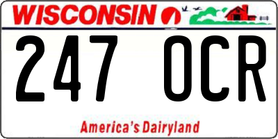 WI license plate 247OCR