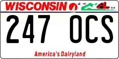 WI license plate 247OCS