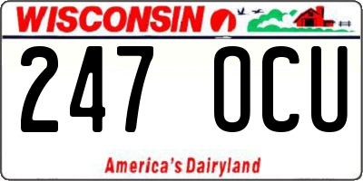 WI license plate 247OCU