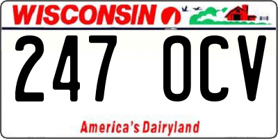 WI license plate 247OCV