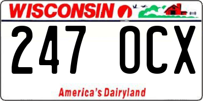 WI license plate 247OCX