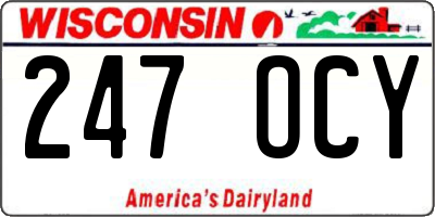 WI license plate 247OCY
