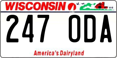 WI license plate 247ODA