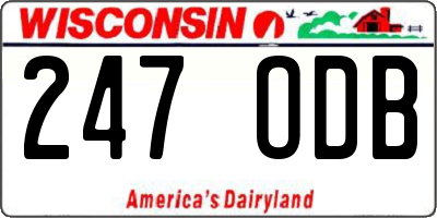 WI license plate 247ODB