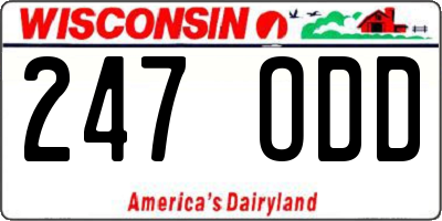WI license plate 247ODD