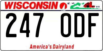 WI license plate 247ODF