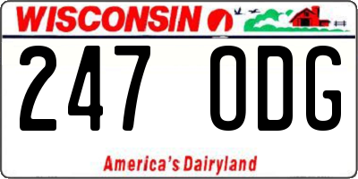 WI license plate 247ODG