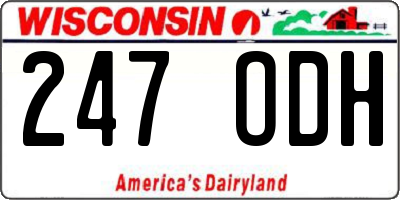 WI license plate 247ODH