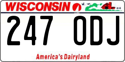 WI license plate 247ODJ