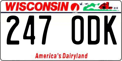 WI license plate 247ODK