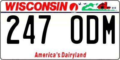 WI license plate 247ODM