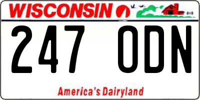 WI license plate 247ODN