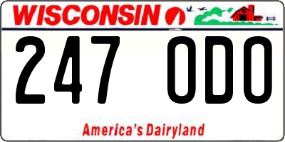 WI license plate 247ODO