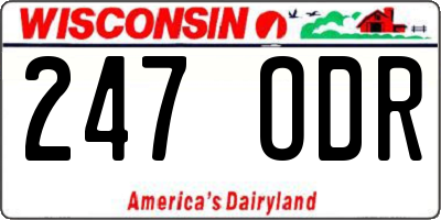 WI license plate 247ODR
