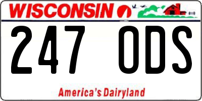 WI license plate 247ODS