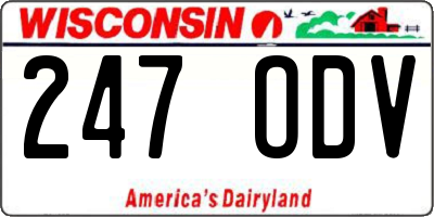 WI license plate 247ODV