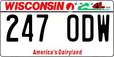 WI license plate 247ODW