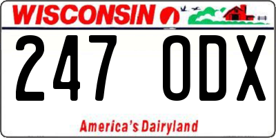WI license plate 247ODX