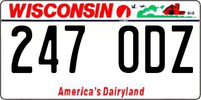 WI license plate 247ODZ