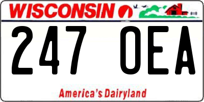 WI license plate 247OEA