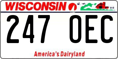 WI license plate 247OEC