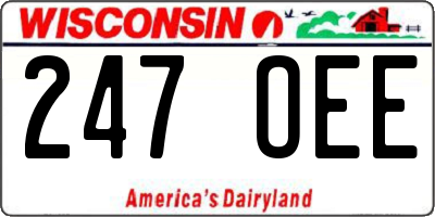 WI license plate 247OEE