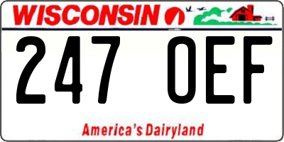 WI license plate 247OEF