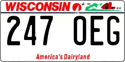 WI license plate 247OEG