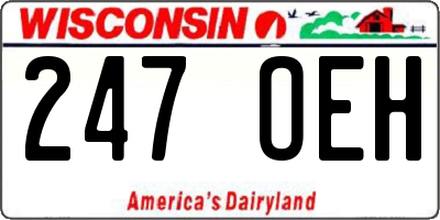 WI license plate 247OEH