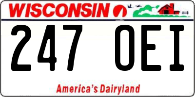 WI license plate 247OEI