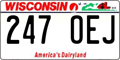 WI license plate 247OEJ