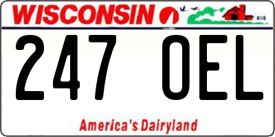 WI license plate 247OEL