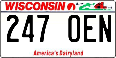 WI license plate 247OEN
