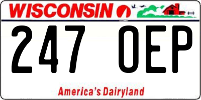 WI license plate 247OEP