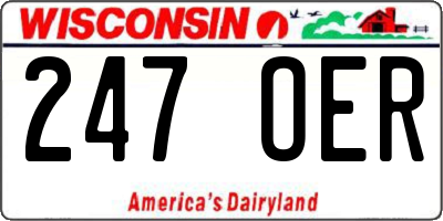 WI license plate 247OER