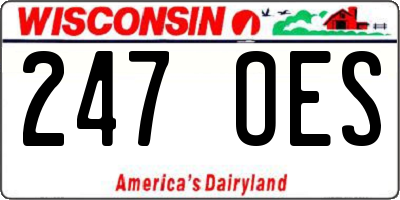WI license plate 247OES