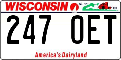 WI license plate 247OET