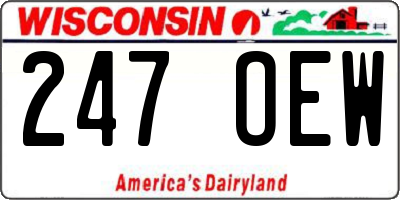 WI license plate 247OEW