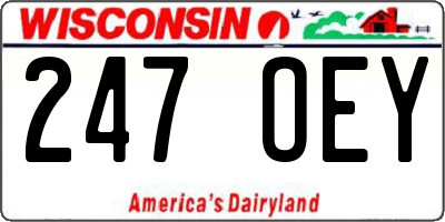 WI license plate 247OEY