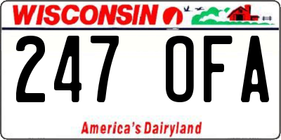 WI license plate 247OFA