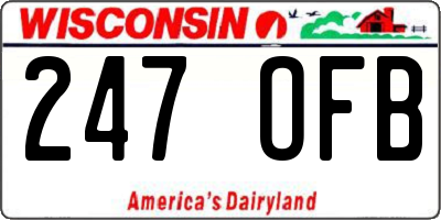 WI license plate 247OFB
